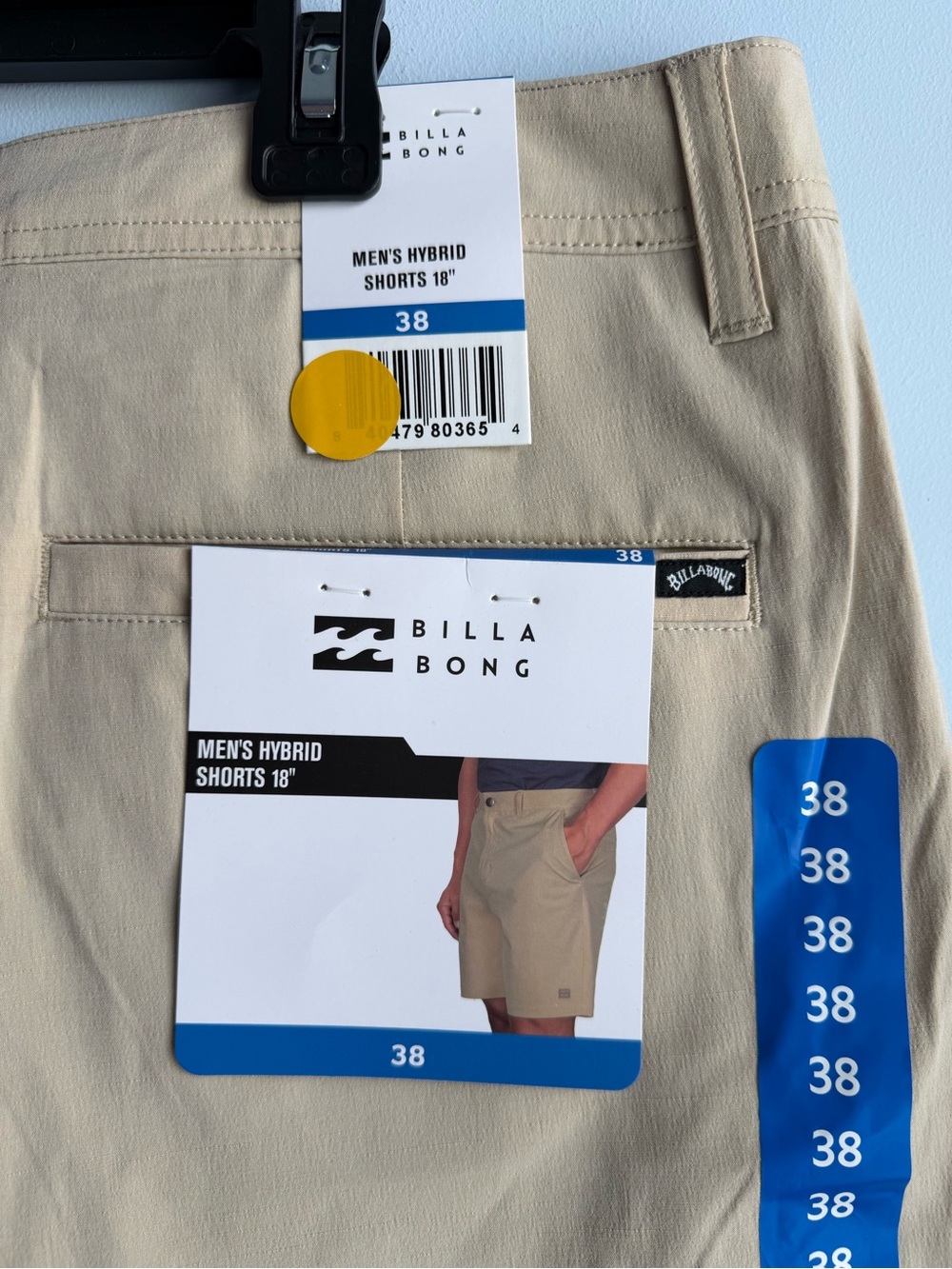 Billabong Men's Khaki Tan Hybrid Shorts Size 38 - Picture 5 of 7